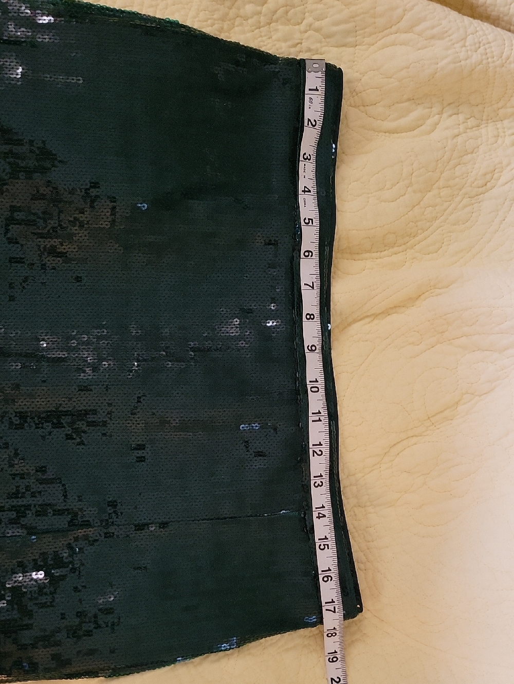 H&M Sequin Pencil Skirt in Deep Emerald Green - Picture 9 of 11
